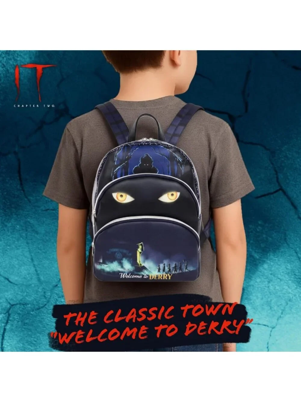Mini Black Pennywise Backpack - 11 Inch, Perfect for Halloween & Everyday Use